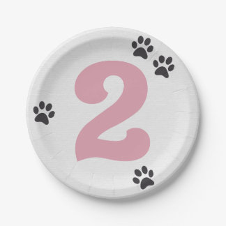 Rosa Zwei Lasse die Hunde-Out-Party-Platte Pappteller