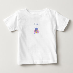 Rosa Zwillinge, Sternzeichen, Sternzeichen-Druck Baby T-shirt