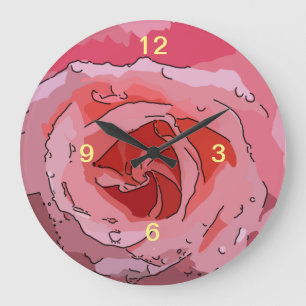 RosaCartoon Große Wanduhr