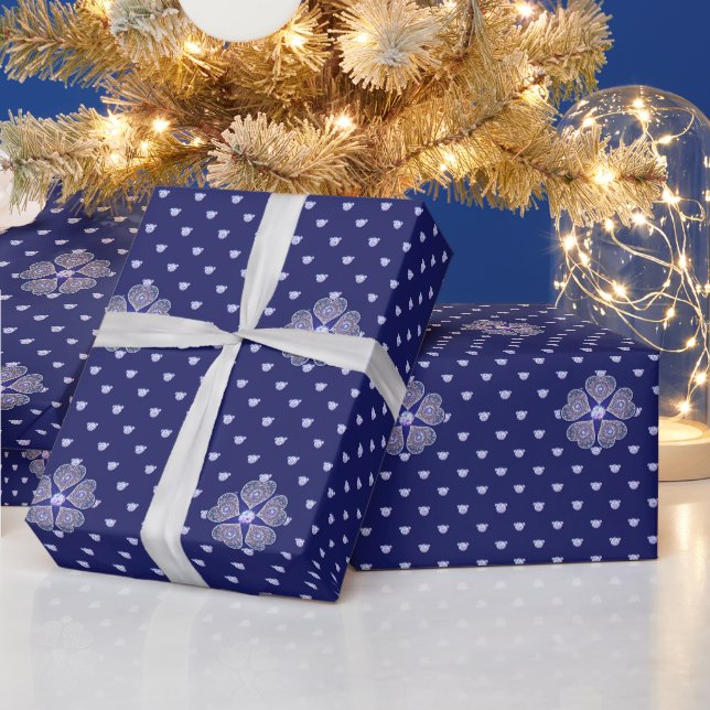 Rosace blau oder rot für baby&child geschenkpapier (Feiertage)