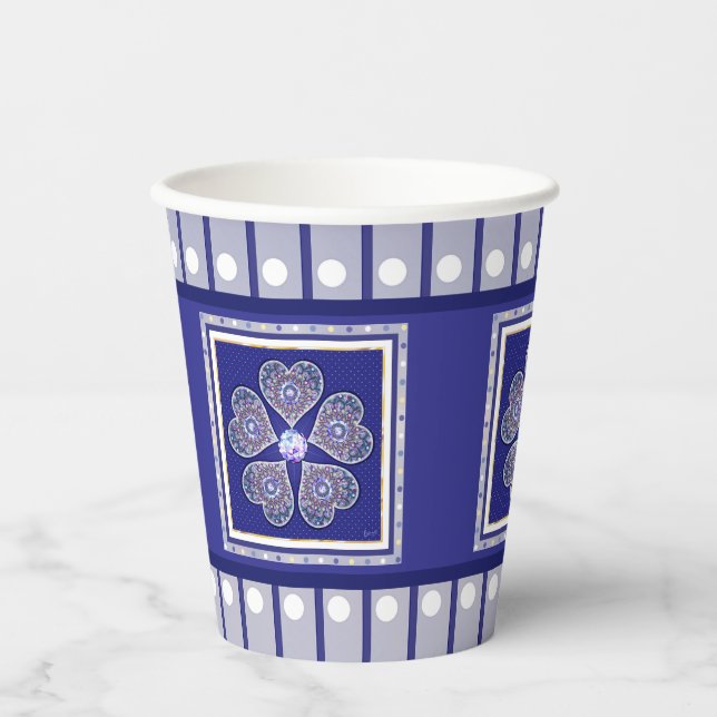 Rosace blau oder rot für baby&child pappbecher (Vorderseite)