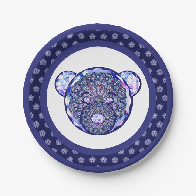 Rosace blau oder rot für baby&child pappteller (Vorderseite)