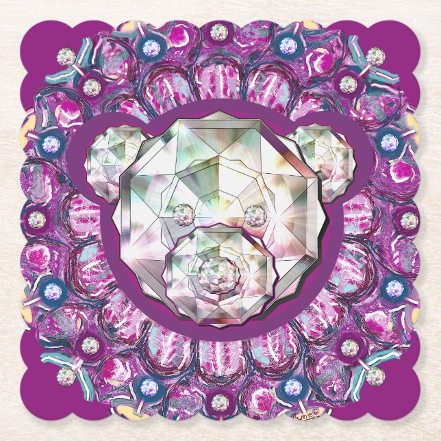 Rosace blau oder rot für baby&child untersetzer (Vorderseite)