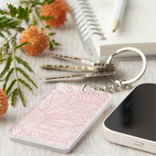 Rosafarben auf Grunge Pink Chrysanthemen Foto Schlüsselanhänger