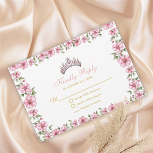 Rosafarben Golden Mis Quince Glitter Quinceañera RSVP Karte