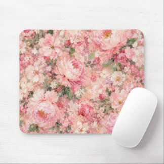 Rosafarben romantische Blüten-Pfingstrose-Himdeko Mousepad