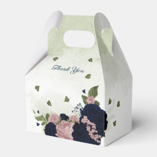 rosafarbene marineblaue Blumen Hochzeit Geschenkschachtel