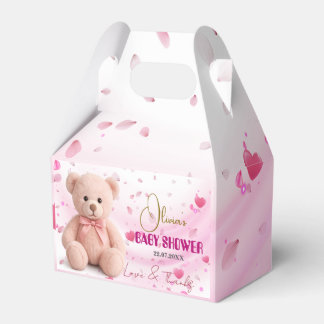 Rosafarbene Teddy-Bär-Baby-Shower-Geschenkbox - ed Geschenkschachtel