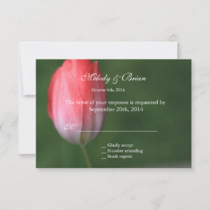 rosafarbene Tulpenblume RSVP-Karte, Hochzeitseinla RSVP Karte