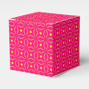 Rosafarbene und gelbe geometrische Druck-Geschenkb Geschenkschachtel