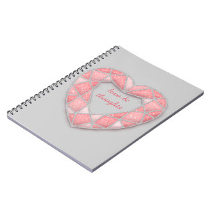 rosafarbener Diamant Herz - Papershop Notizblock