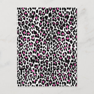 rosafarbener Leopardenprint Postkarte
