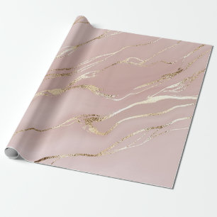 Rosafarbener Marmor mit goldenen Adern Geschenkpapier