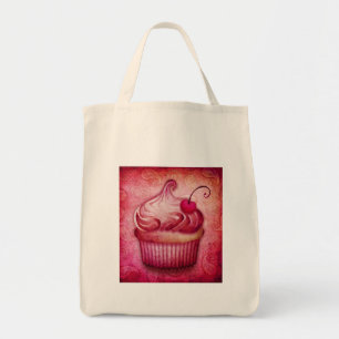 rosafarbener Paisley-Cupcake Tragetasche