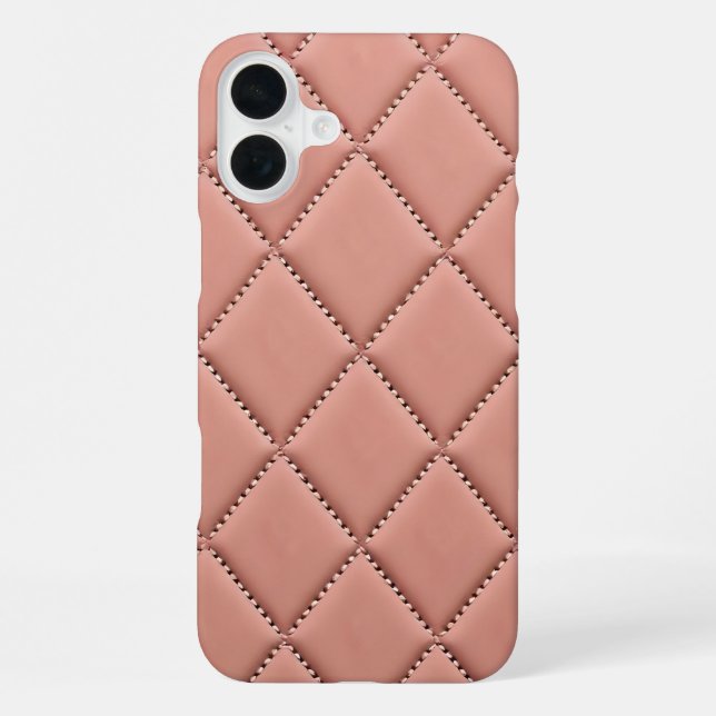 Rosafarbener Stoff-Effekt  iPhone 16 Plus Hülle (Rückseite)
