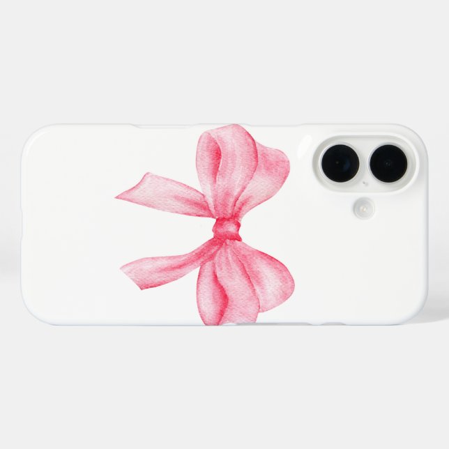 rosafarbener Telefon-Schutz mit Schleife iPhone 16 Hülle (Rückseite (Horizontal))