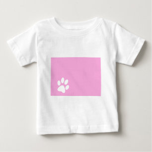 rosafarbener Tier-Haustier-Pfotenabdruck Baby T-shirt