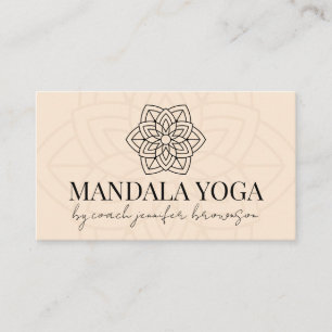 Rosafarbenes Beige Spirituelles Yoga-Mandala Visitenkarte