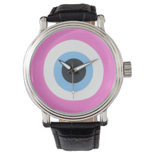 rosafarbenes böse Auge Armbanduhr