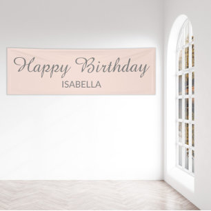 Rosafarbenes elegantes Skript Alles Gute zum Gebur Banner