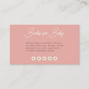 Rosafarbenes Gänseblümchen-Blumen Bücher für Baby Begleitkarte