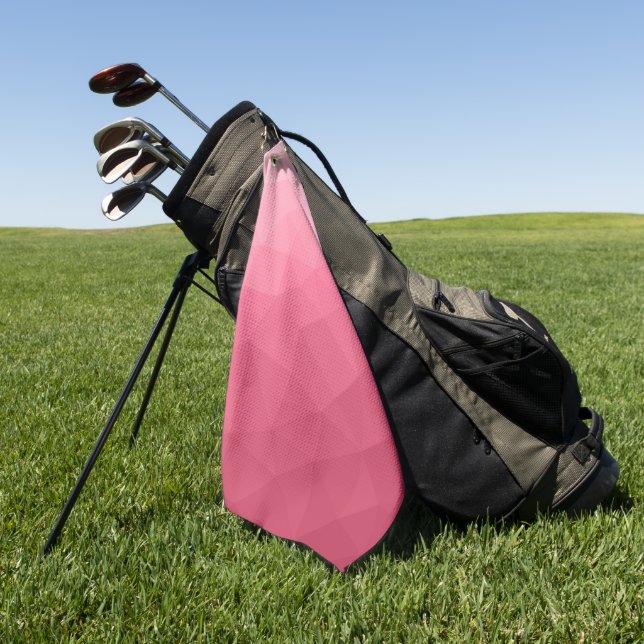 Rosafarbenes Gradient geometrisches Mesh-Muster Golfhandtuch (Gras)