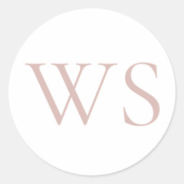 Rosafarbenes Monogramm Anfangsbuchstaben Umschlag Runder Aufkleber