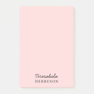Rosafarbenes Monogramm Minimalistisches Design Post-it Klebezettel