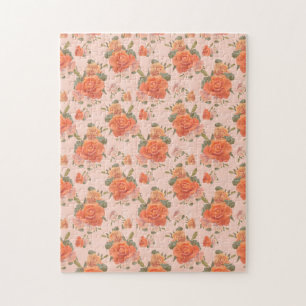 rosafarbenes orange Blumenmuster Hochzeit Frühling