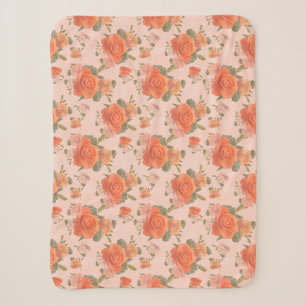 rosafarbenes orange Blumenmuster Hochzeit Frühling Sherpadecke