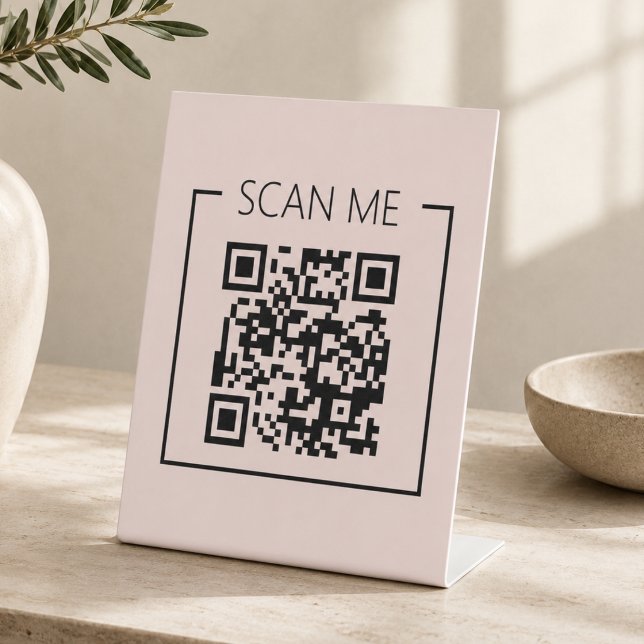 Rosafarbenes QR-Code-Scan-Mich-Geschäft Sockelschild (Von Creator hochgeladen)