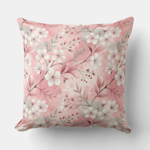 Rosafarbenes Sakura-Blütenmuster Kissen