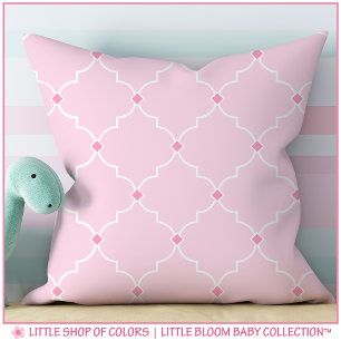 Rosafarbenes Vierblatt-Mädchen-Babyzimmer Kissen
