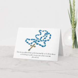 Rosaire Bleu Première Carte de Communion Saint-Jea