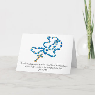 Rosaire Bleu Première Carte de Communion Saint-Jea