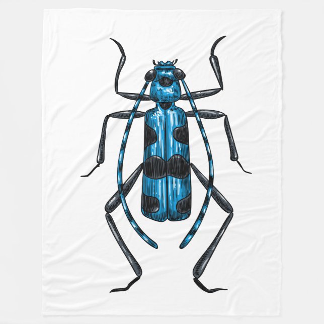 Rosalia Alpina Käfer Fleecedecke (Vorderseite)