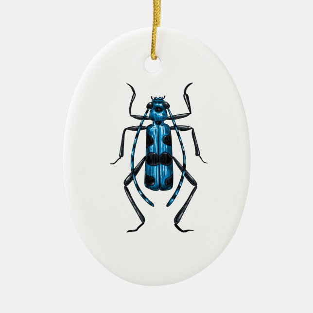 Rosalia Alpina Käfer Keramik Ornament (Vorne)