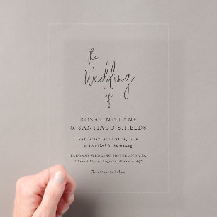 Rosalind Moderne Typografie Elegante Hochzeit Acryleinladungen