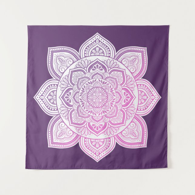 Rosaline Mandala Fine Art Wandteppich (Vorderseite)