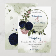 rosane marine Blumen Grün Kranz Hochzeit