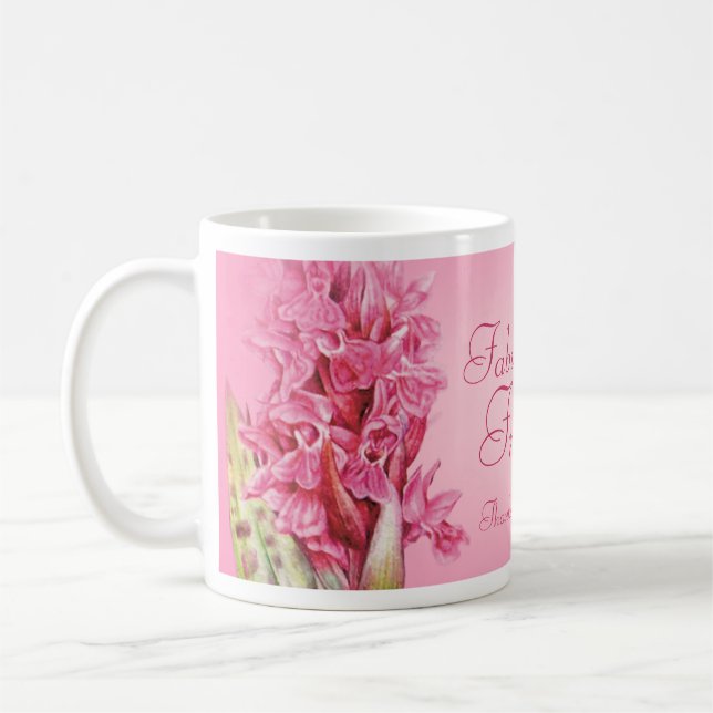 Rosaorchidee "des fabelhaften Freunds" dankt Tasse (Links)