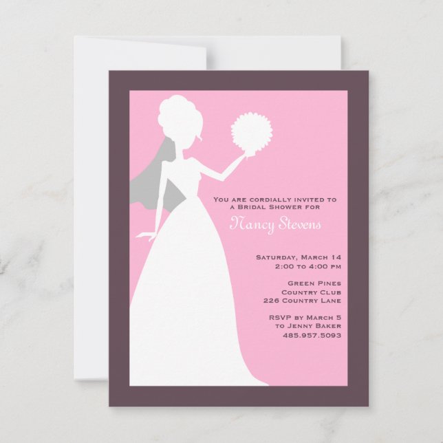 Rosario {rose} Invitations de douche nuptiale (Devant)
