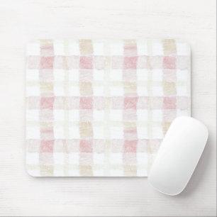 Rosarot Weiß Creme Kariert Gestreift Mousepad