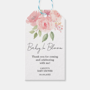 Rosarote Danke Baby Shower Geschenkanhänger