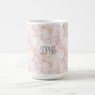 Rosarote Gold-Rosenblüten Floral Kaffeetasse