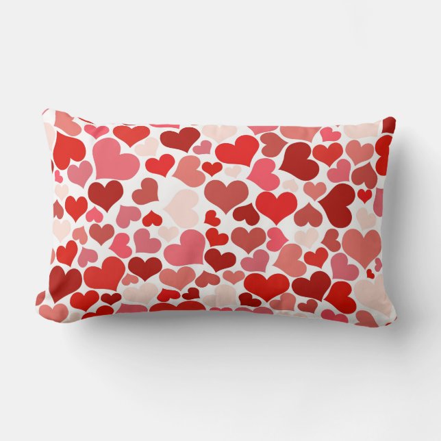 Rosarote Liebe-Geschenke Herz-Mustervalentines Lendenkissen (Vorderseite)