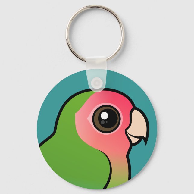 Rosarote Lovebird Schlüsselanhänger (Vorderseite)