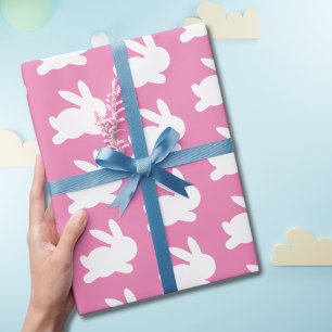 Rosarote und weiße Kaninchen-Oster-Geschenkverpack Geschenkpapier