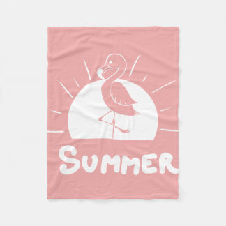 rosaroter Flamingo, der den Sommer symbolisiert Fleecedecke