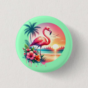 Rosaroter Flamingo Sonnenuntergang Clipart-93938 Button